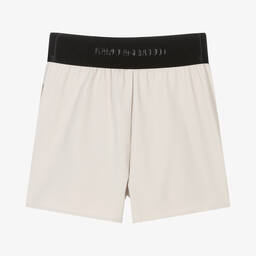 KARL LAGERFELD KIDS-شورت تينز بناتي كريب لون بيج | Childrensalon Outlet