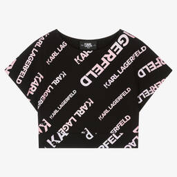 KARL LAGERFELD KIDS-Черная хлопковая футболка | Childrensalon Outlet