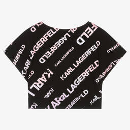 KARL LAGERFELD KIDS-Черная хлопковая футболка | Childrensalon Outlet