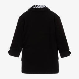 KARL LAGERFELD KIDS-Teen Girls Black Embroidered Coat | Childrensalon Outlet