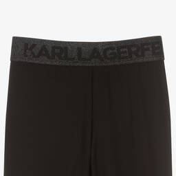 KARL LAGERFELD KIDS-Черные легинсы из джерси для девочек-подростков | Childrensalon Outlet