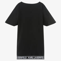 KARL LAGERFELD KIDS-Teen Girls Black Jersey Logo Dress | Childrensalon Outlet