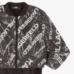 KARL LAGERFELD KIDS-Черная куртка с пайетками | Childrensalon Outlet