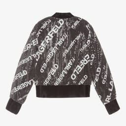 KARL LAGERFELD KIDS-Черная куртка с пайетками | Childrensalon Outlet