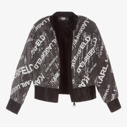 KARL LAGERFELD KIDS-Черная куртка с пайетками | Childrensalon Outlet