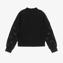 KARL LAGERFELD KIDS-Teen Girls Black Studded Sweatshirt | Childrensalon Outlet