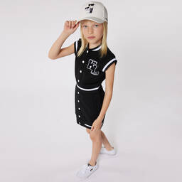 KARL LAGERFELD KIDS-Teen Girls Black & White Varsity Dress | Childrensalon Outlet