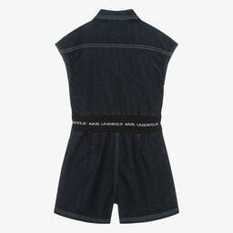 KARL LAGERFELD KIDS-Teen Girls Dark Blue Denim Playsuit | Childrensalon Outlet