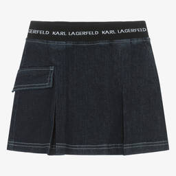 KARL LAGERFELD KIDS-Teen Girls Dark Blue Denim Skirt | Childrensalon Outlet