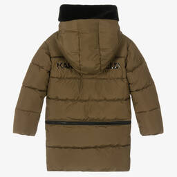 KARL LAGERFELD KIDS-Teen Girls Green 2-in-1 Puffer Coat | Childrensalon Outlet