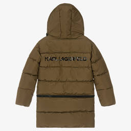 KARL LAGERFELD KIDS-Teen Girls Green 2-in-1 Puffer Coat | Childrensalon Outlet