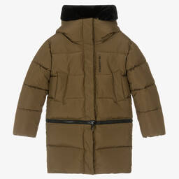 KARL LAGERFELD KIDS-Teen Girls Green 2-in-1 Puffer Coat | Childrensalon Outlet