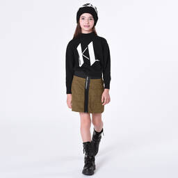 KARL LAGERFELD KIDS-Teen Girls Green Cotton Quilted Skirt | Childrensalon Outlet