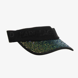 KARL LAGERFELD KIDS-Teen Girls Green Sequin Sun Visor | Childrensalon Outlet