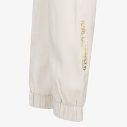 KARL LAGERFELD KIDS-Teen Girls Ivory Lyocell Joggers | Childrensalon Outlet