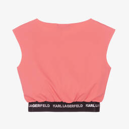 KARL LAGERFELD KIDS-Teen Girls Orange Jersey Sporty Top | Childrensalon Outlet