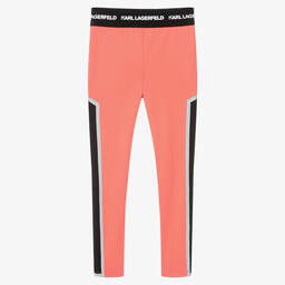 KARL LAGERFELD KIDS-Teen Girls Orange Logo Leggings | Childrensalon Outlet
