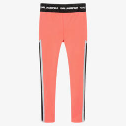KARL LAGERFELD KIDS-Teen Girls Orange Logo Leggings | Childrensalon Outlet