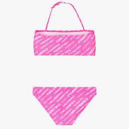 KARL LAGERFELD KIDS-Teen Girls Pink Logo Bikini | Childrensalon Outlet
