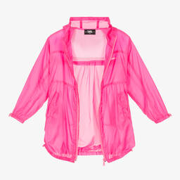 KARL LAGERFELD KIDS-Teen Girls Pink Logo Windbreaker Coat | Childrensalon Outlet