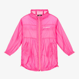 KARL LAGERFELD KIDS-Teen Girls Pink Logo Windbreaker Coat | Childrensalon Outlet
