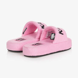 KARL LAGERFELD KIDS-Розовые махровые шлепанцы | Childrensalon Outlet
