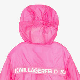 KARL LAGERFELD KIDS-Teen Girls Pink Windcheater Raincoat | Childrensalon Outlet