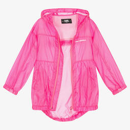 KARL LAGERFELD KIDS-Teen Girls Pink Windcheater Raincoat | Childrensalon Outlet
