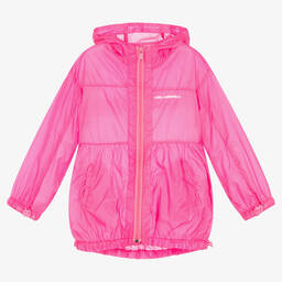 KARL LAGERFELD KIDS-Teen Girls Pink Windcheater Raincoat | Childrensalon Outlet