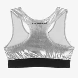 KARL LAGERFELD KIDS-Серебристый кроп-топ для девочек-подростков | Childrensalon Outlet
