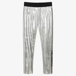 KARL LAGERFELD KIDS-ليغنغز تينز بناتي لون فضّي | Childrensalon Outlet