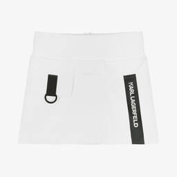 KARL LAGERFELD KIDS-Teen Girls White Logo Mini Skirt | Childrensalon Outlet