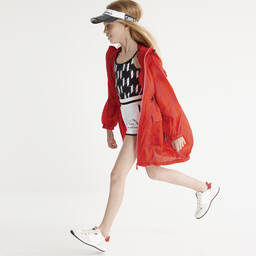 KARL LAGERFELD KIDS-شورت تينز بناتي مودال جيرسي لون أبيض | Childrensalon Outlet