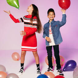 KARL LAGERFELD KIDS-Teen Grey Logo Jeans | Childrensalon Outlet