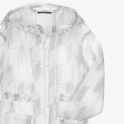 KARL LAGERFELD KIDS-Teen White Hooded Coat | Childrensalon Outlet