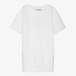 KARL LAGERFELD KIDS-Teen White Sweatshirt Dress | Childrensalon Outlet