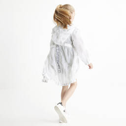 KARL LAGERFELD KIDS-White Monogram Hooded Coat | Childrensalon Outlet