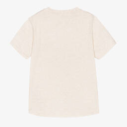 KENZO KIDS-Бежевая хлопковая футболка с обезьяной | Childrensalon Outlet