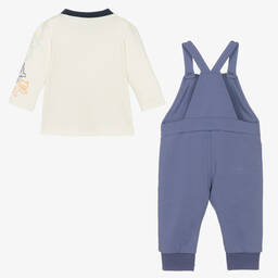 KENZO KIDS-Baby Boys Blue Cotton Frog Dungaree Set | Childrensalon Outlet