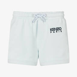 KENZO KIDS-شورت أطفال ولادي قطن جيرسي لون أزرق فاتح | Childrensalon Outlet