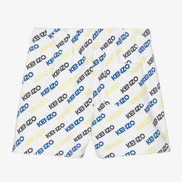 KENZO KIDS-شورت أطفال ولادي قطن لون أبيض | Childrensalon Outlet