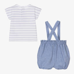 KENZO KIDS-Baby Girls Blue Striped Cotton Shorts Set | Childrensalon Outlet