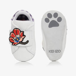 KENZO KIDS-Baby Girls White Leather Pre-Walker Shoes | Childrensalon Outlet