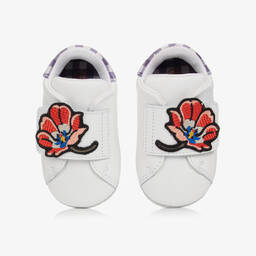 KENZO KIDS-Baby Girls White Leather Pre-Walker Shoes | Childrensalon Outlet
