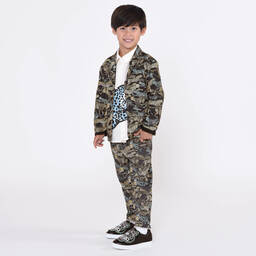 KENZO KIDS-Black Leather Tiger Trainers | Childrensalon Outlet