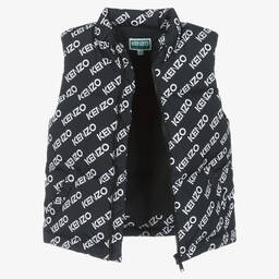 KENZO KIDS-Черно-белый пуховый жилет | Childrensalon Outlet