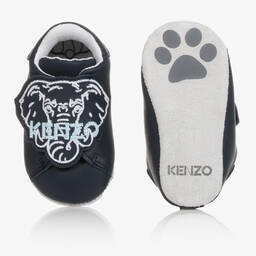 كينزو كيدز-حذاء جلد لون كحلي لمرحلة قبل المشي للأطفال | Childrensalon Outlet