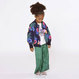KENZO KIDS-Blue Flowers Taffeta Jacket | Childrensalon Outlet