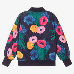 KENZO KIDS-Blue Flowers Taffeta Jacket | Childrensalon Outlet