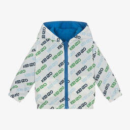 كينزو كيدز-جاكيت هودي بوجهين لون أزرق للأطفال | Childrensalon Outlet